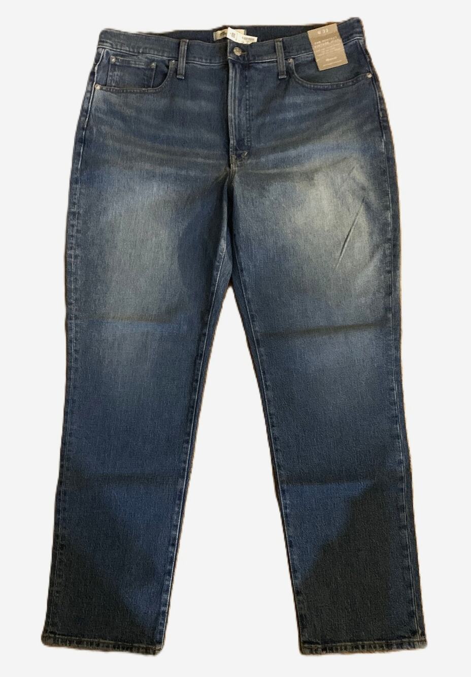 Madewell Blue Jeans Womens Size 33 High Rise Tapered Legs NEW